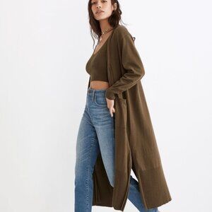 Women's Olive Green Long Cardigan